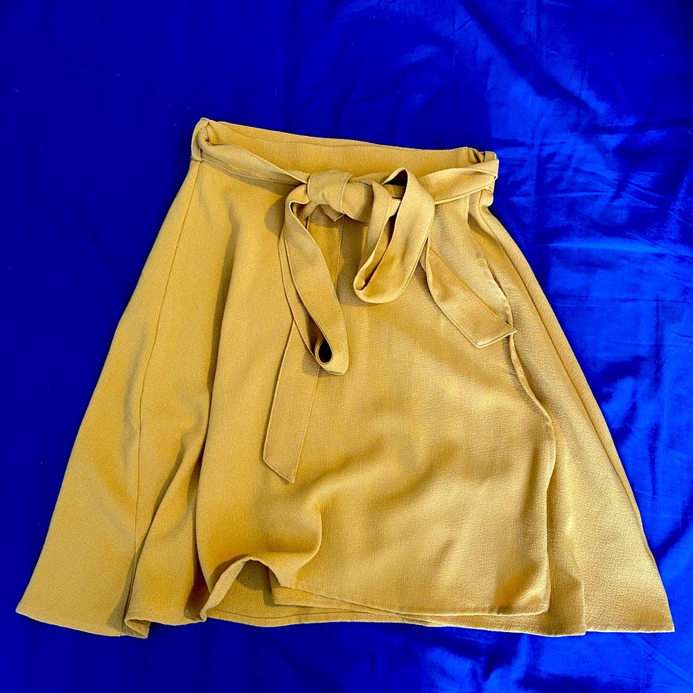 American Apparel Mustard Wrap Skirt